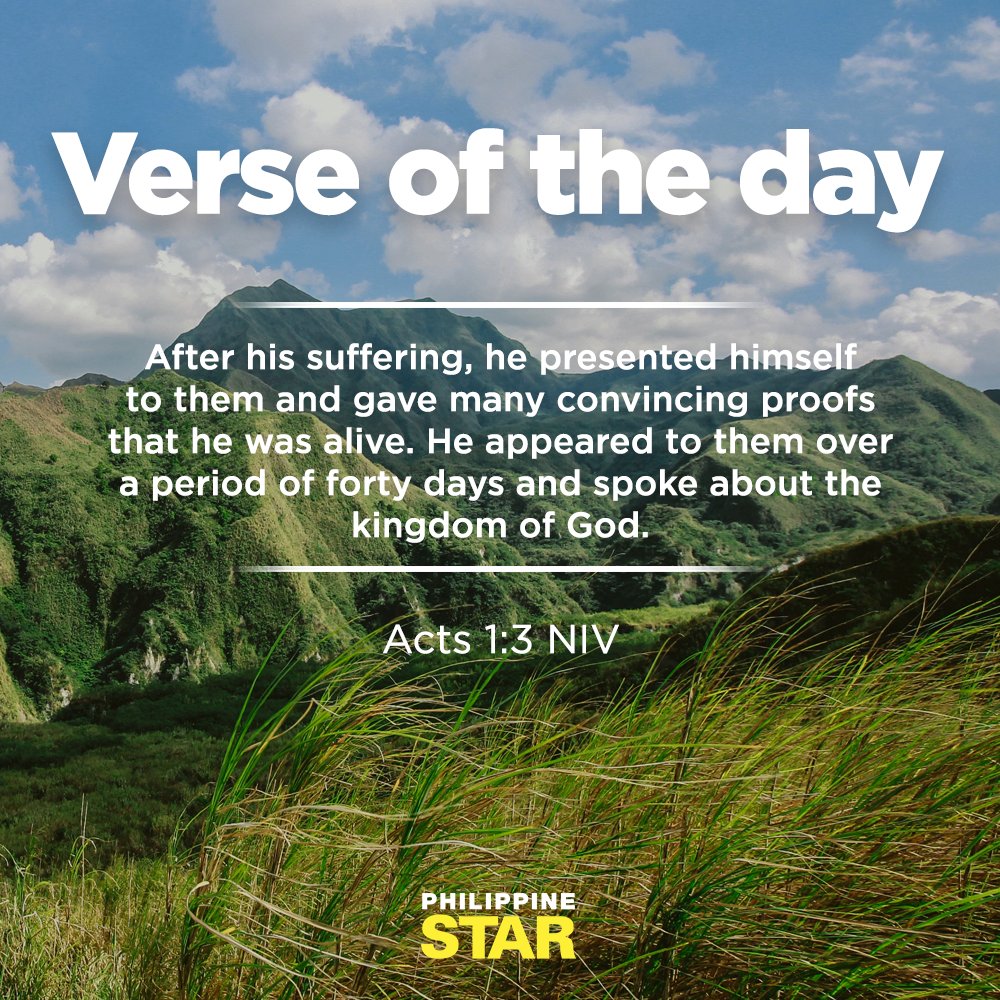 PhilippineStar's tweet photo. FOUNDED ON SPIRITUAL REIGN 🤍

After his suffering, he presented himself to them and gave many convincing proofs that he was alive. He appeared to them over a period of forty days and spoke about the kingdom of God. – Acts 1:3 NIV https://t.co/votqA4rESy