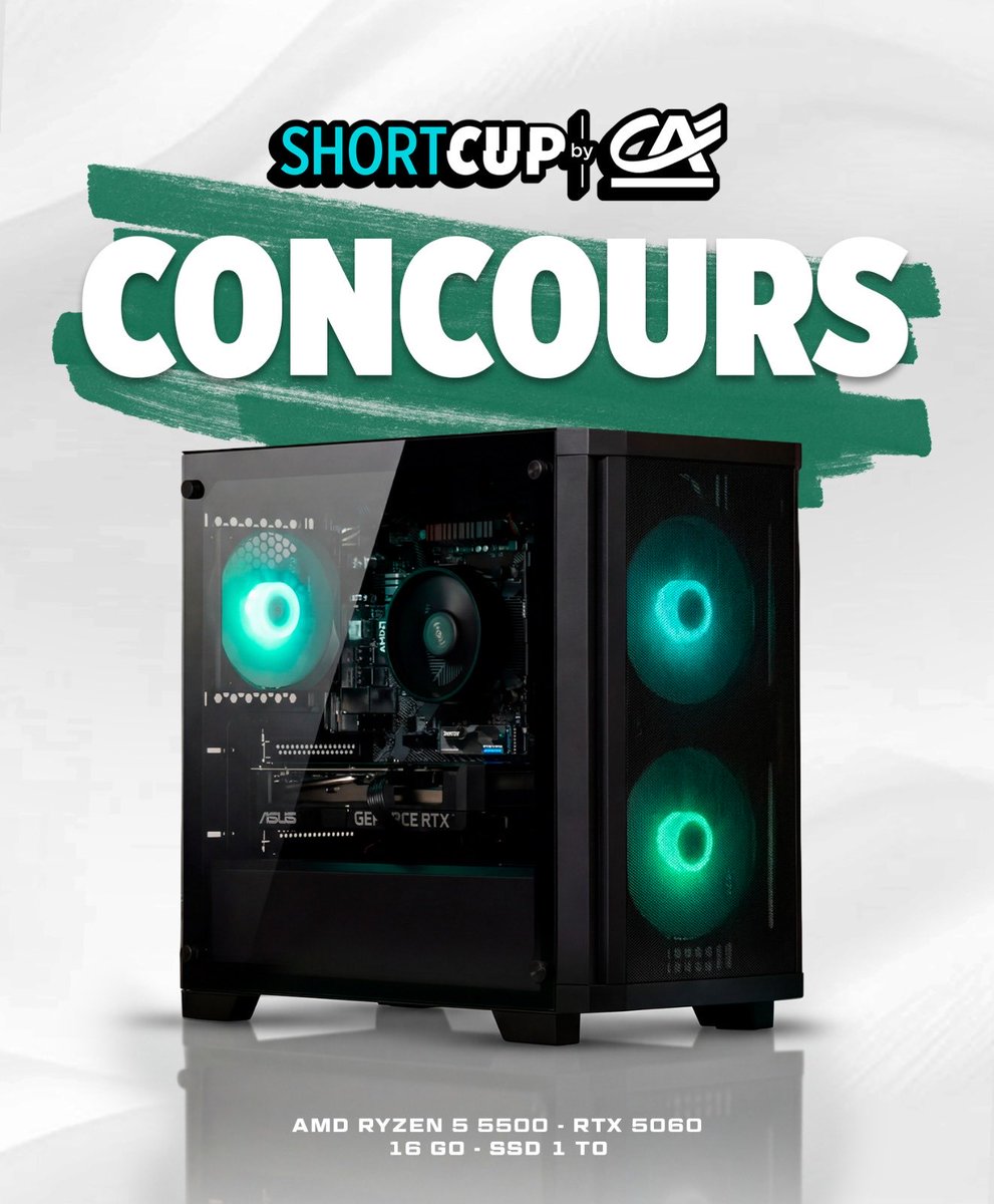 HvKGGs's tweet image. 🎁 #CONCOURS 🎁 

À l’occasion de la ShortCup, on vous fait gagner un PC Gamer avec le ⁦@CreditAgricole⁩ 🤯 

Pour tenter de le remporter, rendez-vous dans le salon #giveaway sur le discord de Shortcut : discord.gg/shortcut 🔥 

Tirage au sort à la fin de la Finale !
