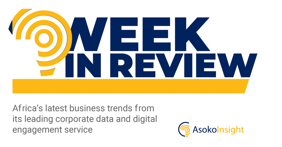 AsokoInsight's tweet photo. Africa Business Week in Review - https://t.co/Tw1HLaY6n1 https://t.co/F7T9t6UObi
