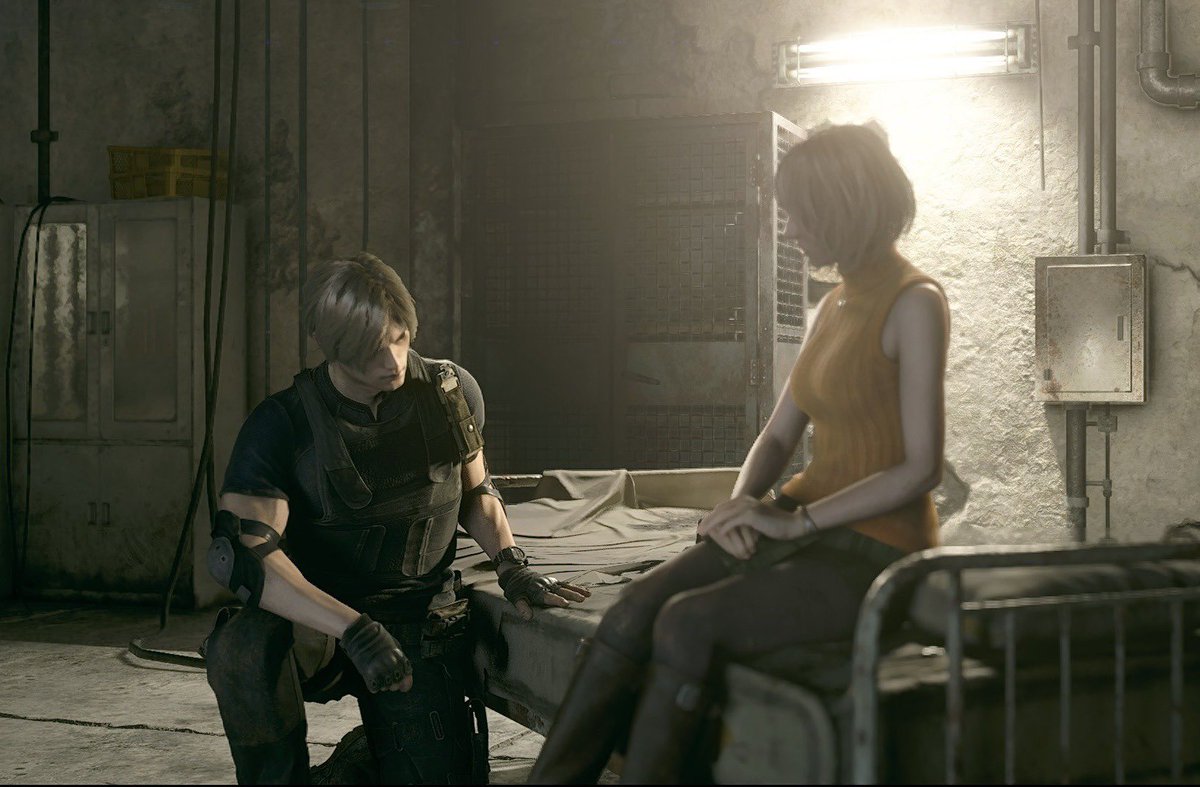 csayric's tweet photo. The only woman in front of whom Leon stood on one knee.

#REBHFun #ResidentEvil4Remake #ResidentEvilRequiem #LeonKennedy #AshleyGraham #Eagleone #Ashleon #Leshley https://t.co/2Y27zFf7sO