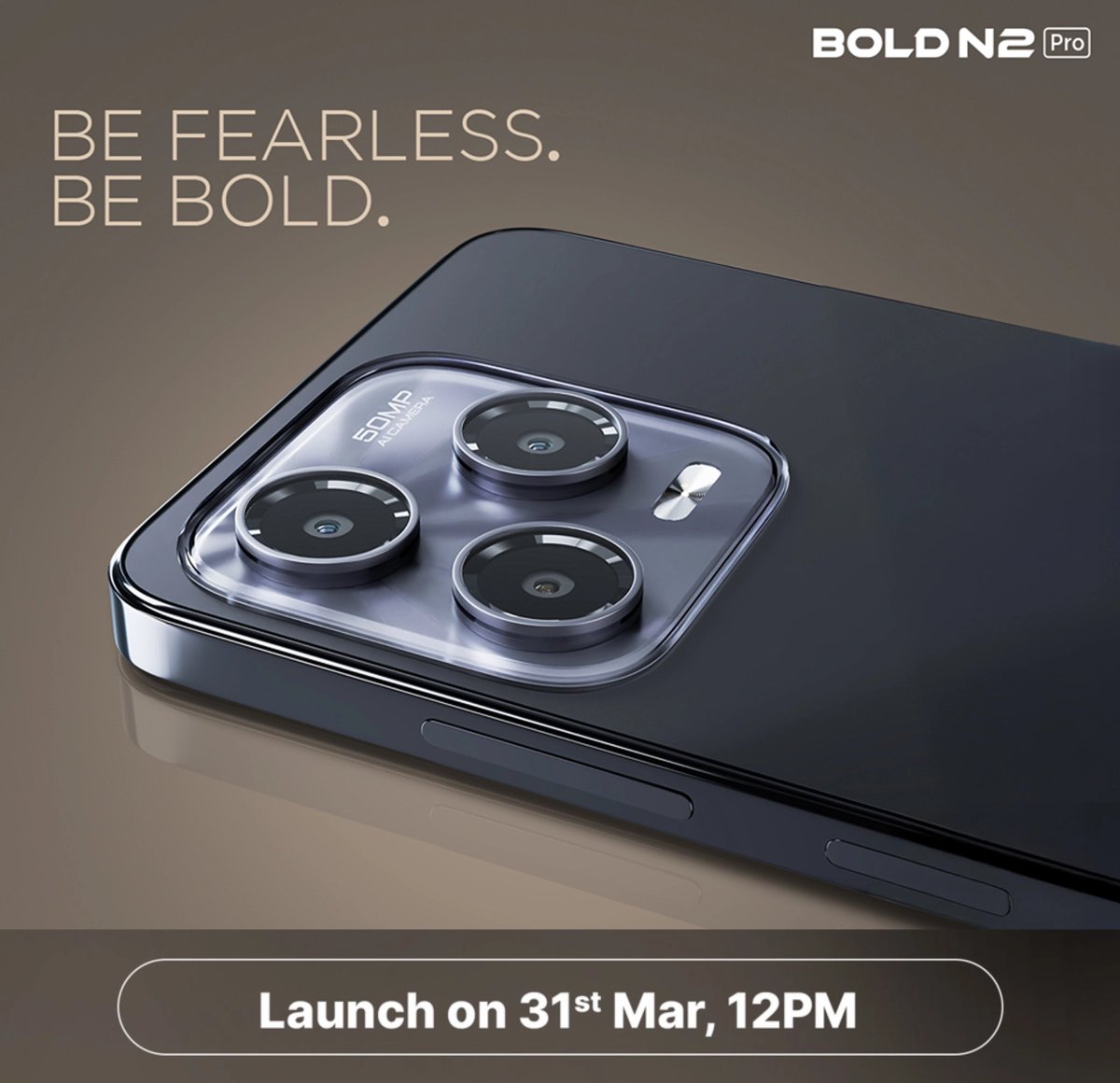 techolum's tweet image. LAVA Bold N2 Pro will launch in India on 31 March.

Specs:
UNISOC T7250
6.67" HD+ 120Hz LCD 📱
50MP rear 📸
5000mAh 🔋
IP54
Android 15

Colours:
Aurora Gold
Eclipse Grey

#LAVABoldN2Pro #LAVA #BoldN2Pro