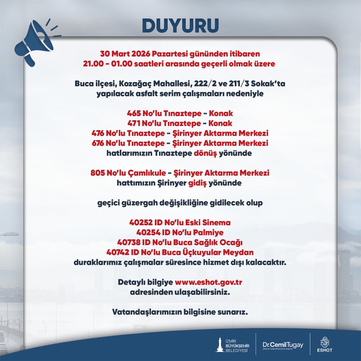 ESHOT Genel Müdürlüğü tweet media