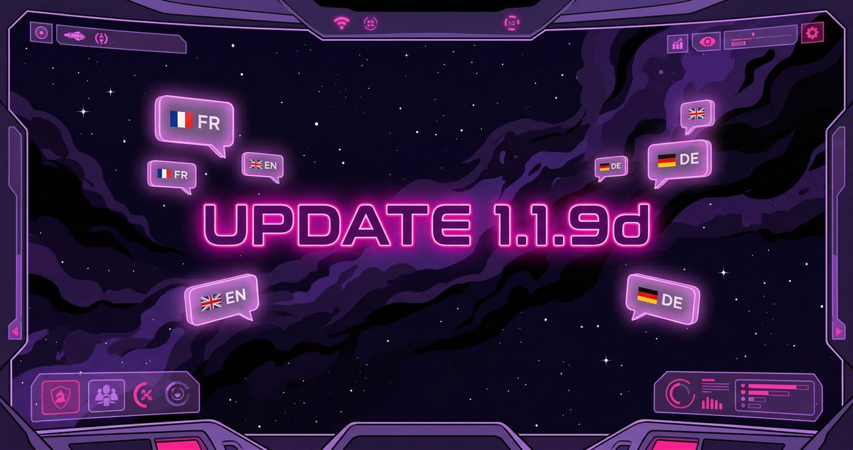 HexaGalaxy_OFF's tweet photo. Patch 1.1.9d en ligne ! Audit complet des traductions, emails dans la bonne langue et notifications de quêtes corrigées. Des corrections qui améliorent votre expérience au quotidien 🚀

https://t.co/BMB0HSe5LV

#HexaGalaxy #IndieGame #PatchNotes https://t.co/fyIZNXBvYa