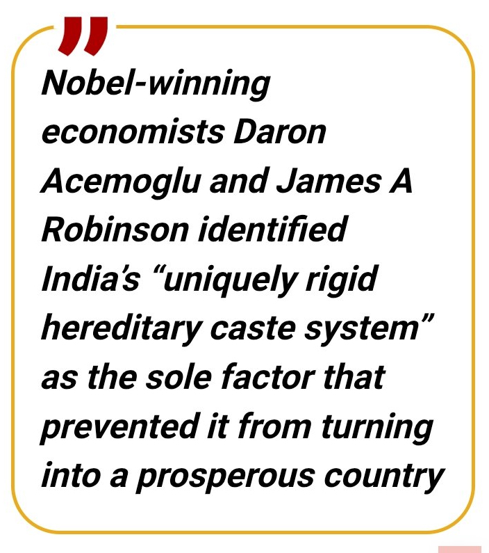Economic poverty due to rigid Hindu caste system. besides ruining so many millions of lives for so long...