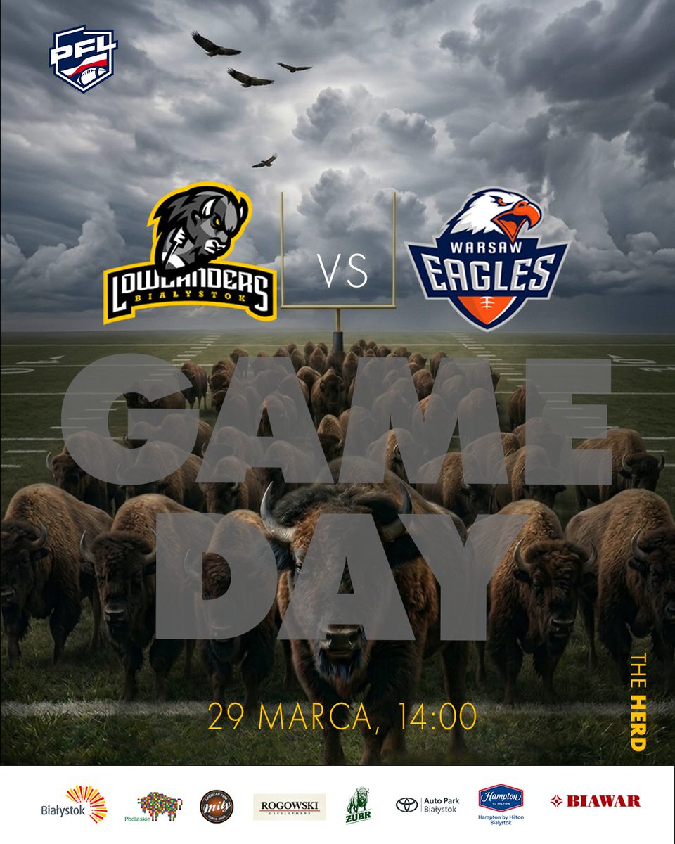 lowlanders_pl's tweet photo. Już dziś gramy nasz pierwszy mecz domowy w tym sezonie! W 2. kolejce @PFL_liga zmierzymy się z Mistrzem Polski @WarsawEagles. Emocji na pewno nie zabraknie! 
📅Kiedy: 29 marca
🕑Godzina: 14.00
📌Gdzie: Chorten Arena (boisko boczne)

📰Więcej o meczu: https://t.co/ndESN4vTxl https://t.co/Hc3lYg1vTv