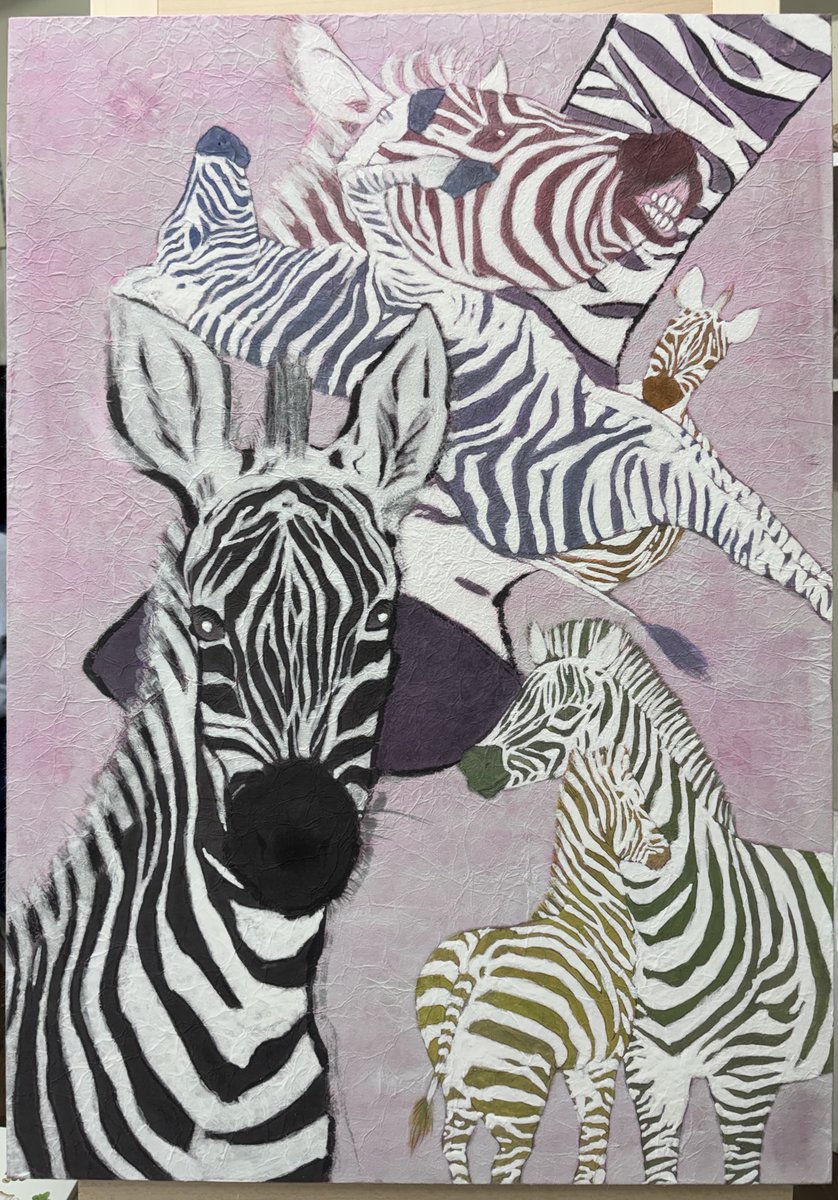 Nogio919's tweet photo. #アナログ画  #水彩画
ちょっとずつでも進化🦓🦓🦓🦓
あとひと息！ https://t.co/ctALLNWmPz