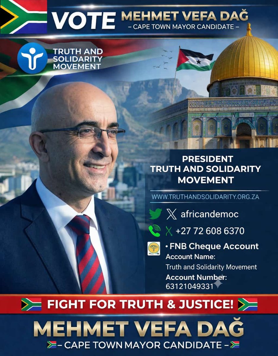 MEHMET VEFA DAG -Cape Town Mayor Candidate tweet media