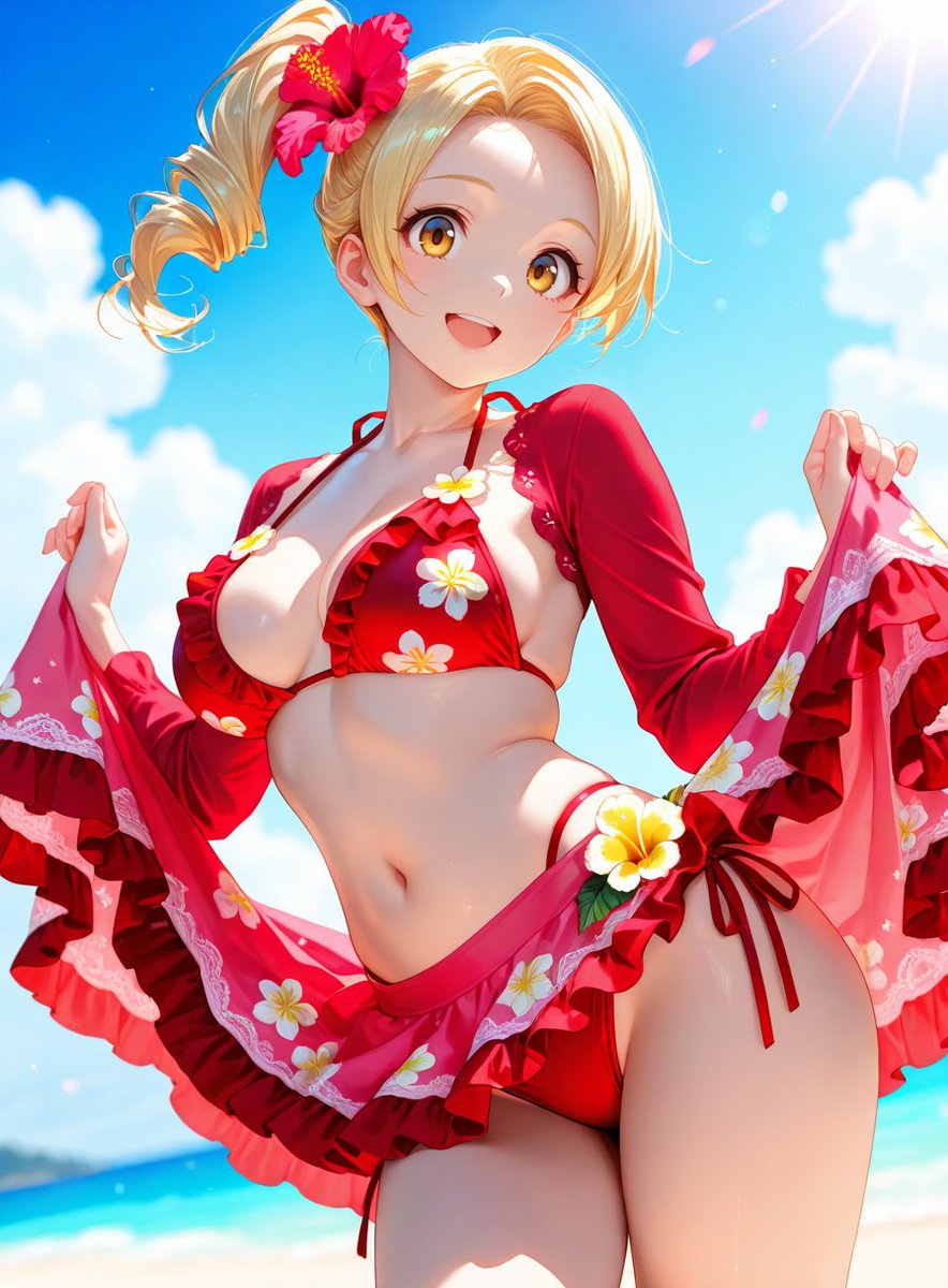 #AIイラスト #SFW #水着
こんばんは🤗
もう月曜日がきちゃいますね☺️
明日からまた頑張らないと…😇

夜の水着チャレンジ💕

SFW illustration.