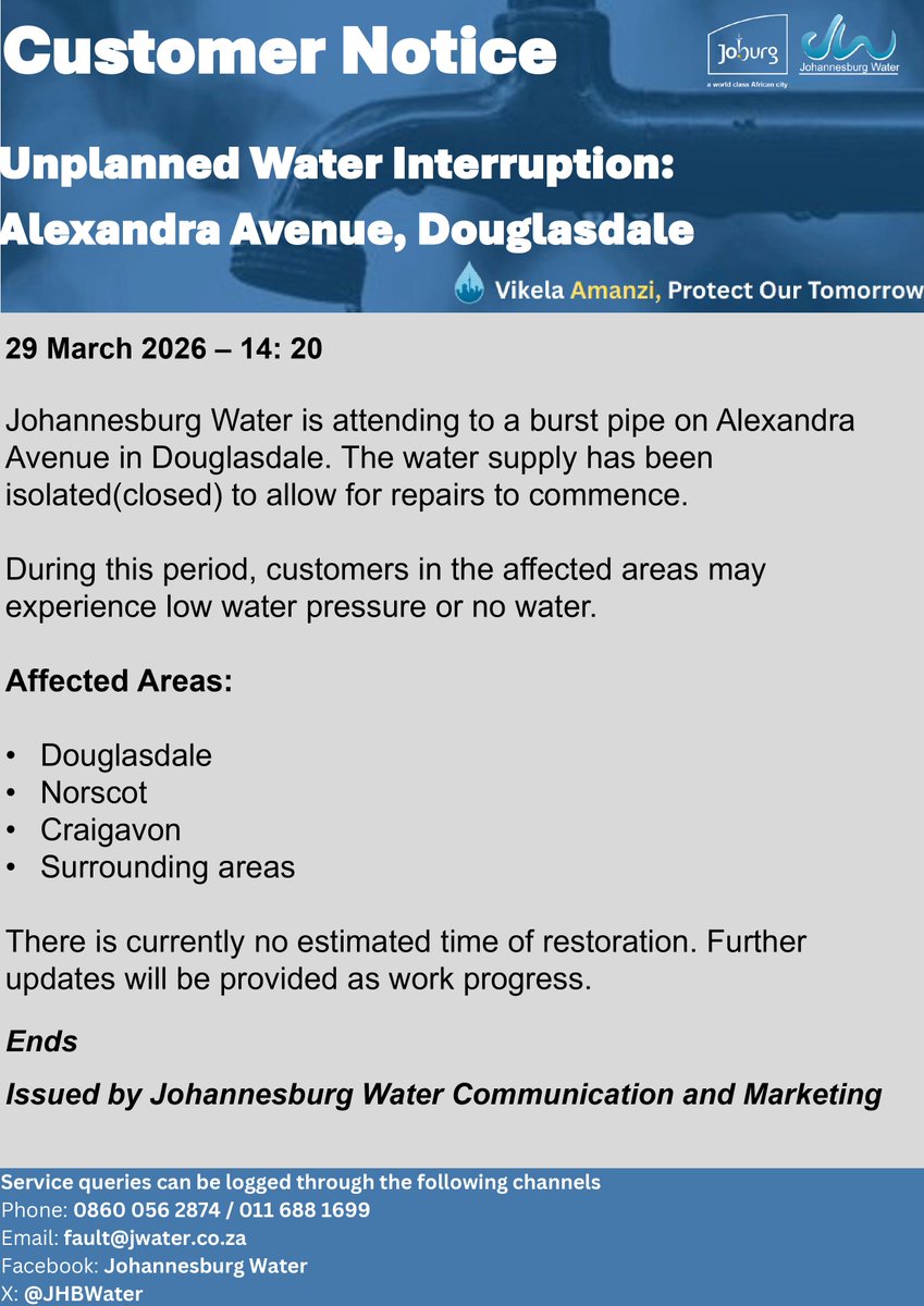 Johannesburg Water tweet media
