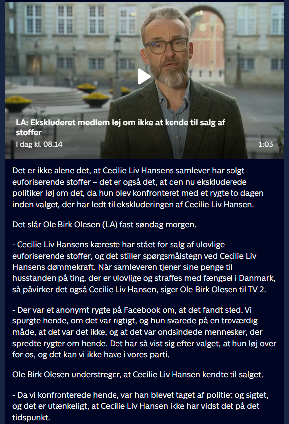 M_K_Petersen's tweet photo. Hvad denne mand er på, står hen i det uvisse ...
Men at gradbøje lov og moral, det er de gode til i LA.

#BimseBirk #LøgnerLiberale #DaddyDopehead 
#SoMe #DKpol #Valg #FV26 #DKMedier https://t.co/s6OQkvfyCr