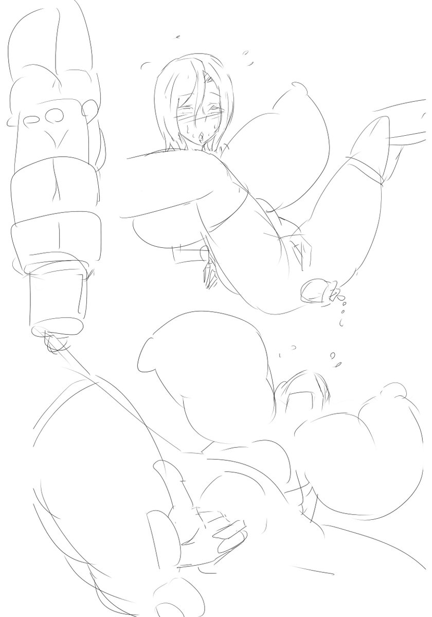 分かりづらいが二穴責めされている! 