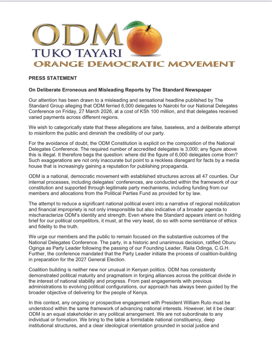 The ODM Party tweet media