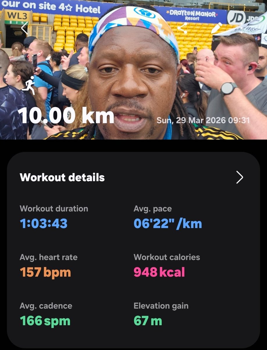 HillaryMusarurw's tweet photo. @RunThroughUK #Wolves10K done and dusted. https://t.co/tMZqIrbEbz