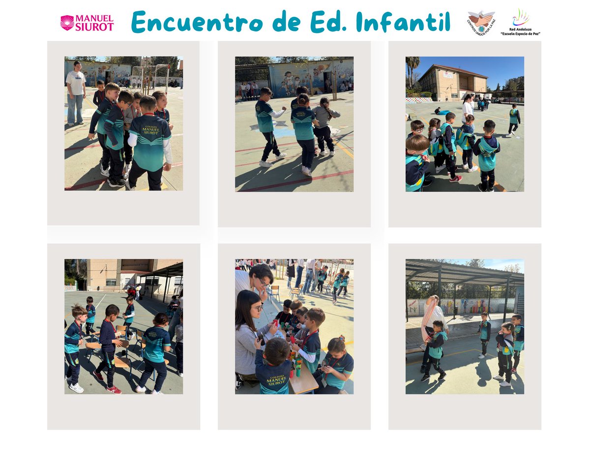 ColegioMSiurot's tweet photo. 👉🏼#Encuentro 
#Educación #Infantil #Intercentros #Málaga

¿Dónde? En el @CeipManolo ✅

¿Quienes? Distintas clases de 5 años🖐🏽

¿Qué? Talleres de creatividad, cooperación y participación activa🫶🏻

👉🏼Dar las gracias al alumnado del Grado de Educación Infantil de @Trinitariasmlg https://t.co/pqIBglaR4a