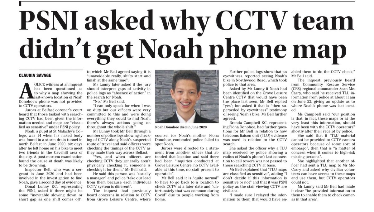 ManusSinead's tweet image. 4 days Week9 of proceedings &amp;amp; it’s beyond concerning! Yet Fiona has had 301 weeks where questions remain unanswered.Conflicted narrative PSNI understands the urgency &amp;amp; response of the search YET so may delays &amp;amp; missed chances to find Noah💔why

#TruthForFiona❤️ #JusticeForNoah💙
