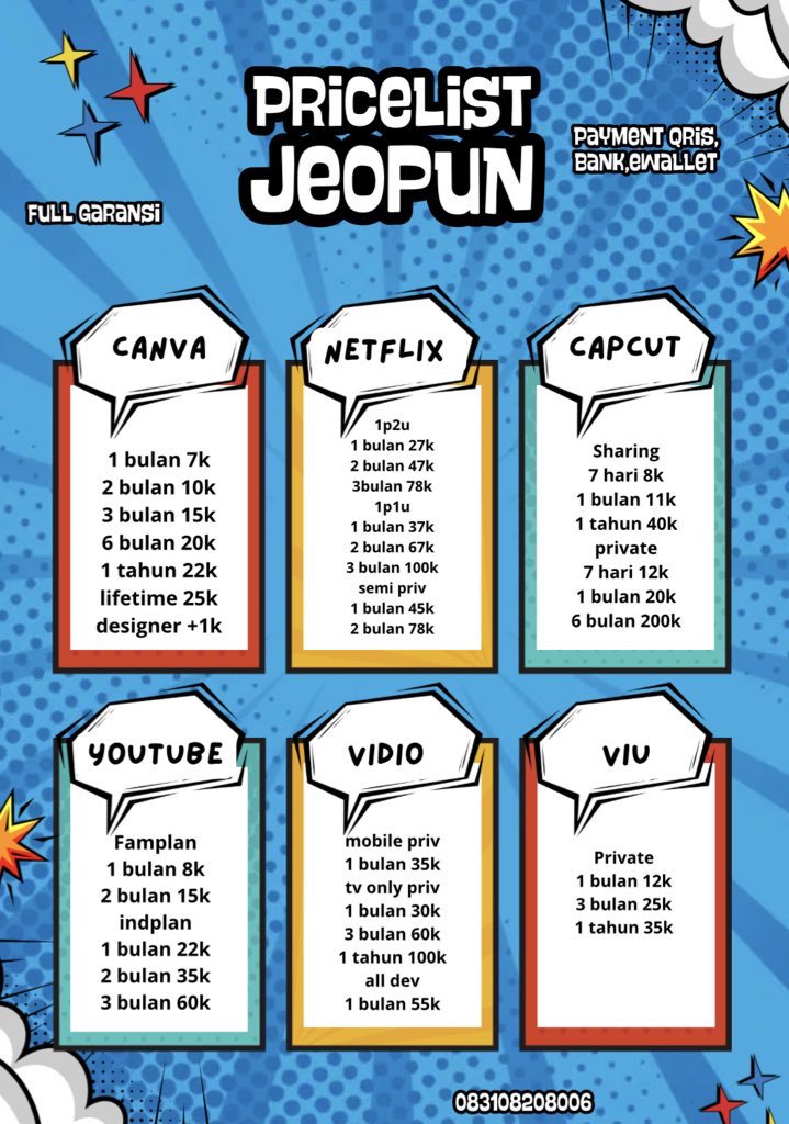 tisya jual netflix capcut canva tweet media