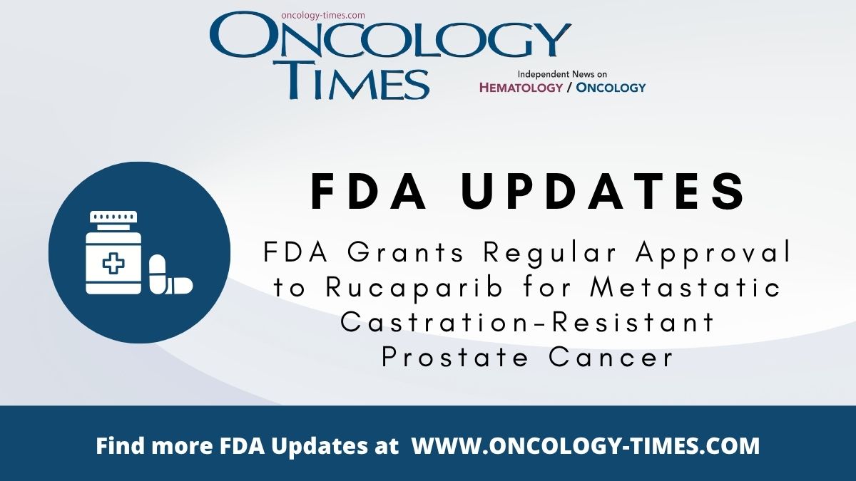 OncologyTimes's tweet image. The #FDA approved rucaparib for adults with a deleterious BRCA mutation-associated metastatic castration-resistant #ProstateCancer previously treated with an androgen receptor-directed therapy. ow.ly/FvQh50YzNgx