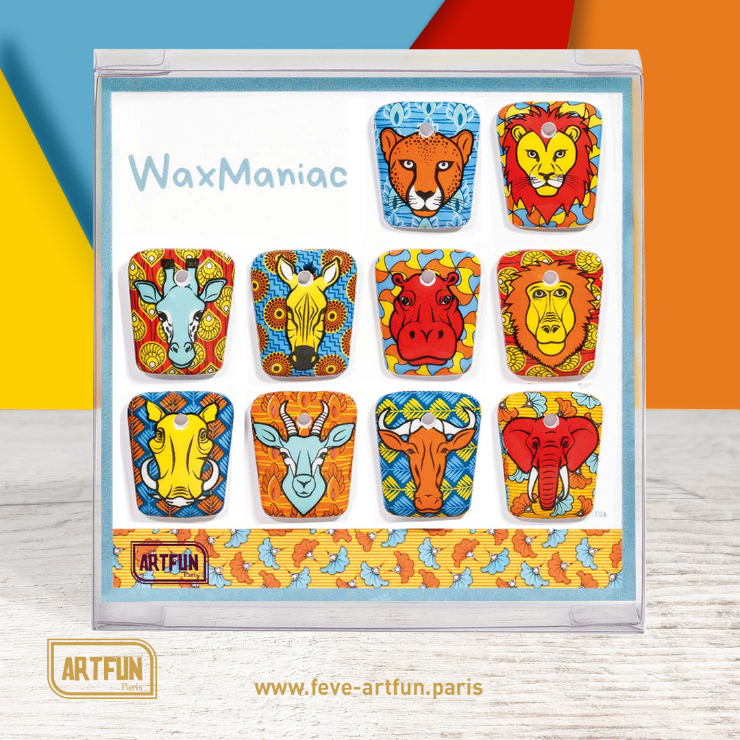 ArtFun_Paris's tweet photo. ✨ WAXMANIAC, La Fève danse au rythme du wax !  C’est une tribu de petits Bijoux d’Epiphanie aux visages d'animaux comme des totems urbains, 🌈
.
https://t.co/TUmZpXhDqS
.
✨ La Fève ArtFun, du galbe et du cran  👑
.
#galettedesrois #coffretdefeves #patisserieaddict https://t.co/xyKvCRqZlx