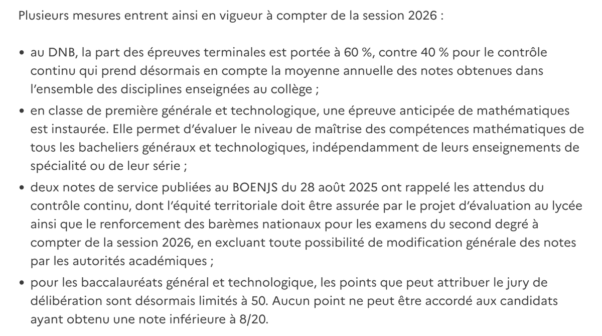 Lettres_edu_num's tweet image. ✒️ #DNB2026 | #Bac2026

🔷 Au B.O. n° 13 du 27.03.2026, des éléments de cadrage sur la préparation et le déroulement des épreuves du #DNB et du #baccalauréat, avec entre autres des conséquences sur l’évaluation en Français :

👉 education.gouv.fr/bo/2026/Hebdo1…