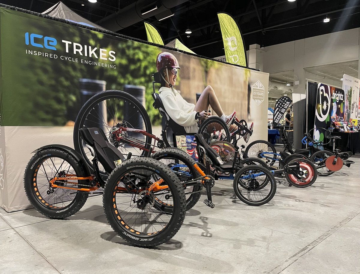 icetrikes's tweet photo. Phil and Ottie had a busy time at Cabda Expo in Las Vegas last week. Catching up with our US friends and trike dealers. Everyone loved riding our trikes and it’s the first time our new ICE handcycle has been seen in the US!

A big thanks to the team at @UtahTrikes for helping us with trike demos and event logistics. We really enjoyed meeting and showing off our new projects we have been working on to our amazing dealers. 
.
.
#icetrikes #cabdaexpo #lasvegas #recumbenttrike #handcycle
