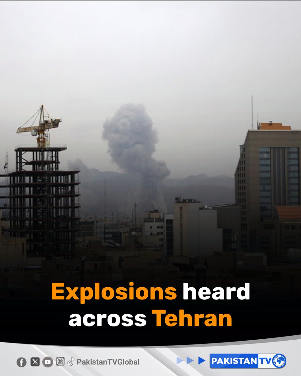 PakTVGlobal's tweet photo. A series of loud explosions have rattled northern and northeastern Tehran, with smoke seen rising over parts of the city.
#TehranExplosions #TehranSmoke #IranConflict #MiddleEastTensions #NorthernTehran #PakistanTV #PakistanTvglobal https://t.co/RMvhUmDyAE