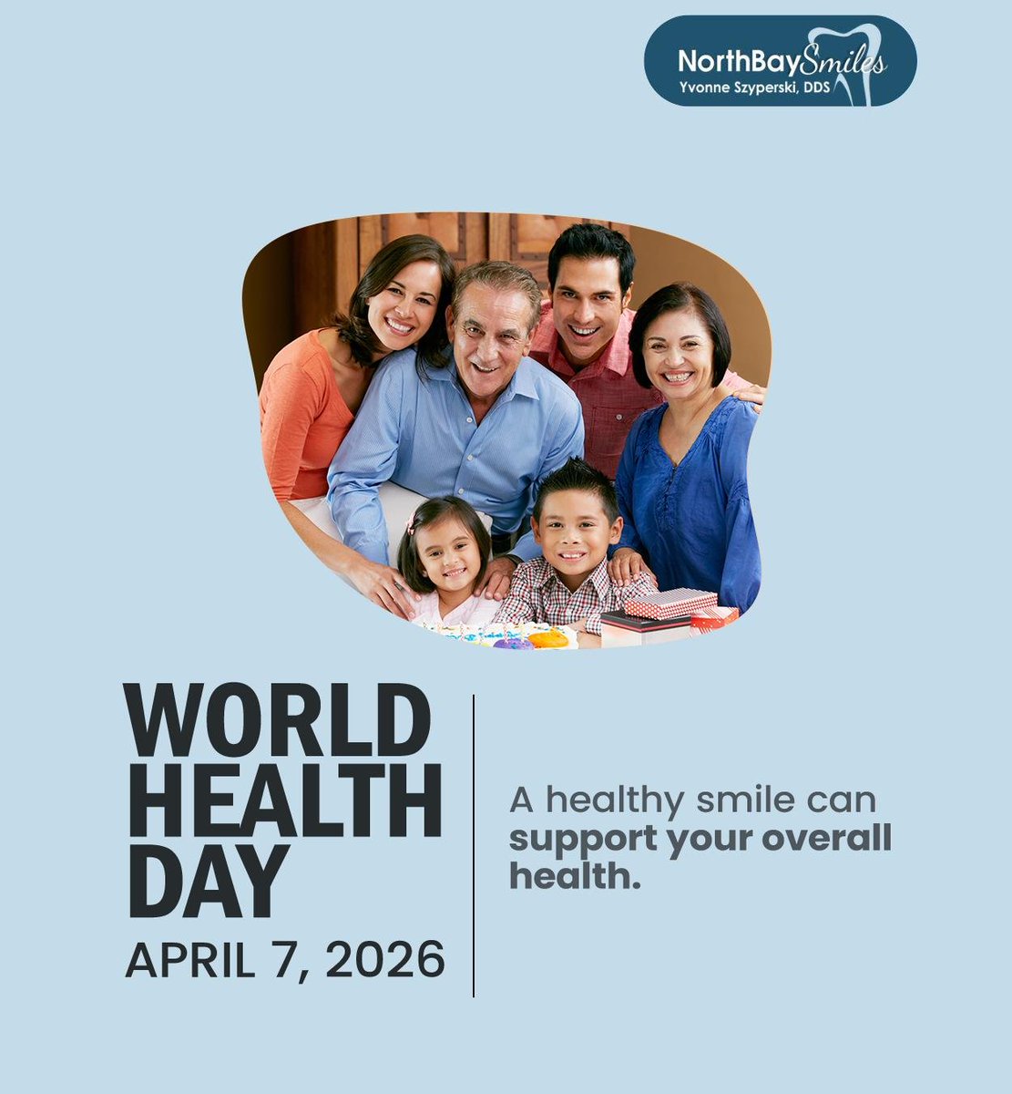 northbaysmiles's tweet image. This World Health Day, we're here to remind you that health is wealth. This includes good oral health, which is vital to the overall well-being of your family.
.
.
.
northbaysmiles.com
.
.
.
#worldhealthday #healthysmiles #oralhealth #yvonneszyperski #petaluma #CA