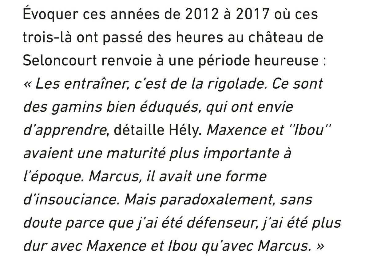 🟡🔵🦁 Hugo Delom a pu échanger Éric Hély et Pierre-Alain Frau ancien joueurs formés au <a href="/FCSM_officiel/">FC Sochaux-Montbéliard</a> qui ont croisé le parcours de Marcus Thuram, Ibrahima Konaté et <a href="/LacroixMaxence/">Maxence Lacroix</a> durant leur formation au château de Seloncourt.
#FCSM #MadeInSeloncourt