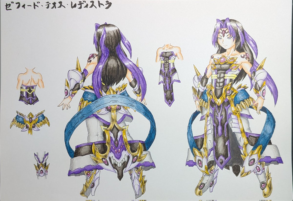 #今月描いた絵を晒そう
その2！第2部ヒロイン&amp;ラスボス！
描くの大変だったが、非常に善いモノがでけた！
#オリジナルキャラ