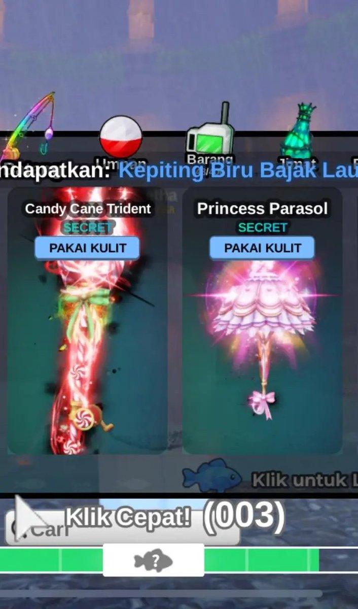 adoriesworld's tweet photo. WTS princess parasol + candy cane trident https://t.co/kCUrPdL17F