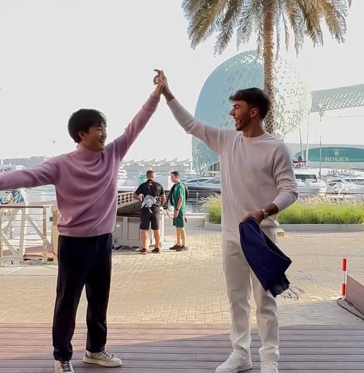 Uedas3316's tweet image. Pierre gasly and his boyfriend Yuki Tsunoda