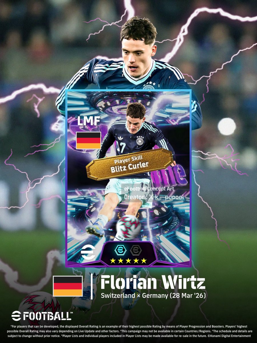【Concept】
Florian Wirtz🇩🇪-Blitz Curler

#efootball #イーフト