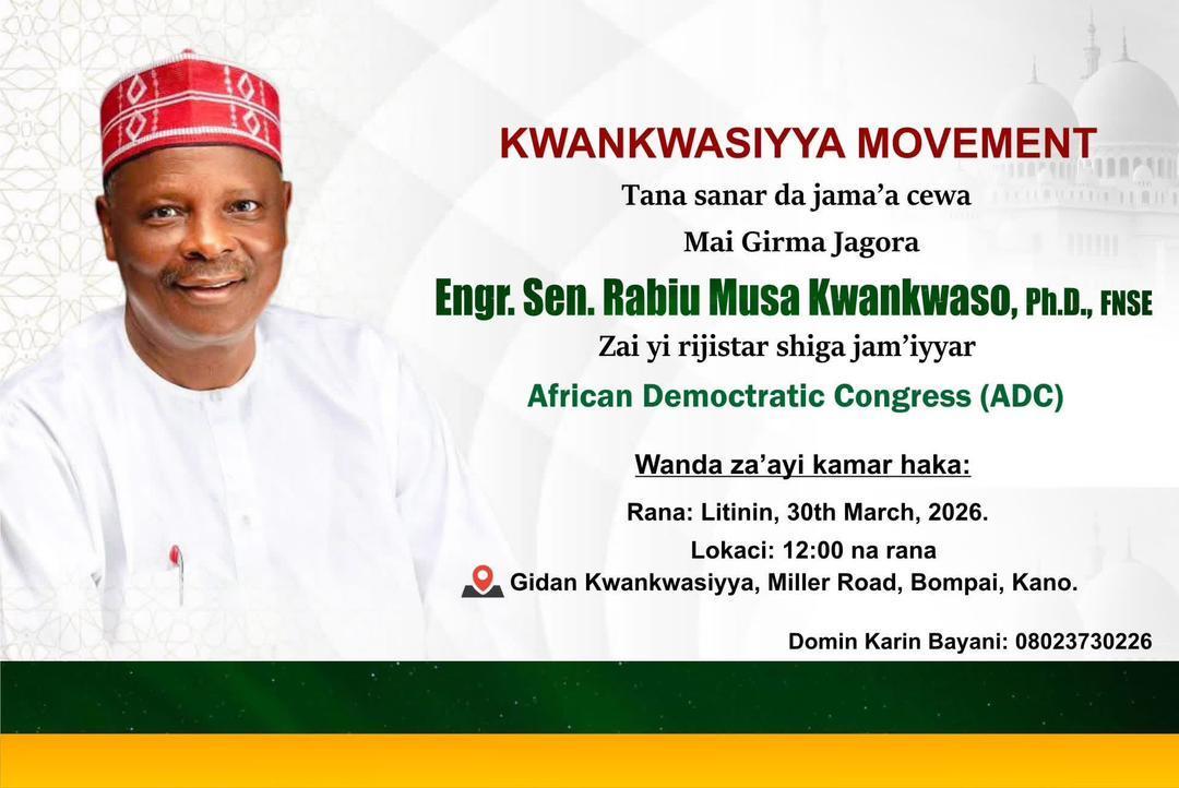 Total shutdown in Kano tomorrow as Kwankwaso joins ADC.