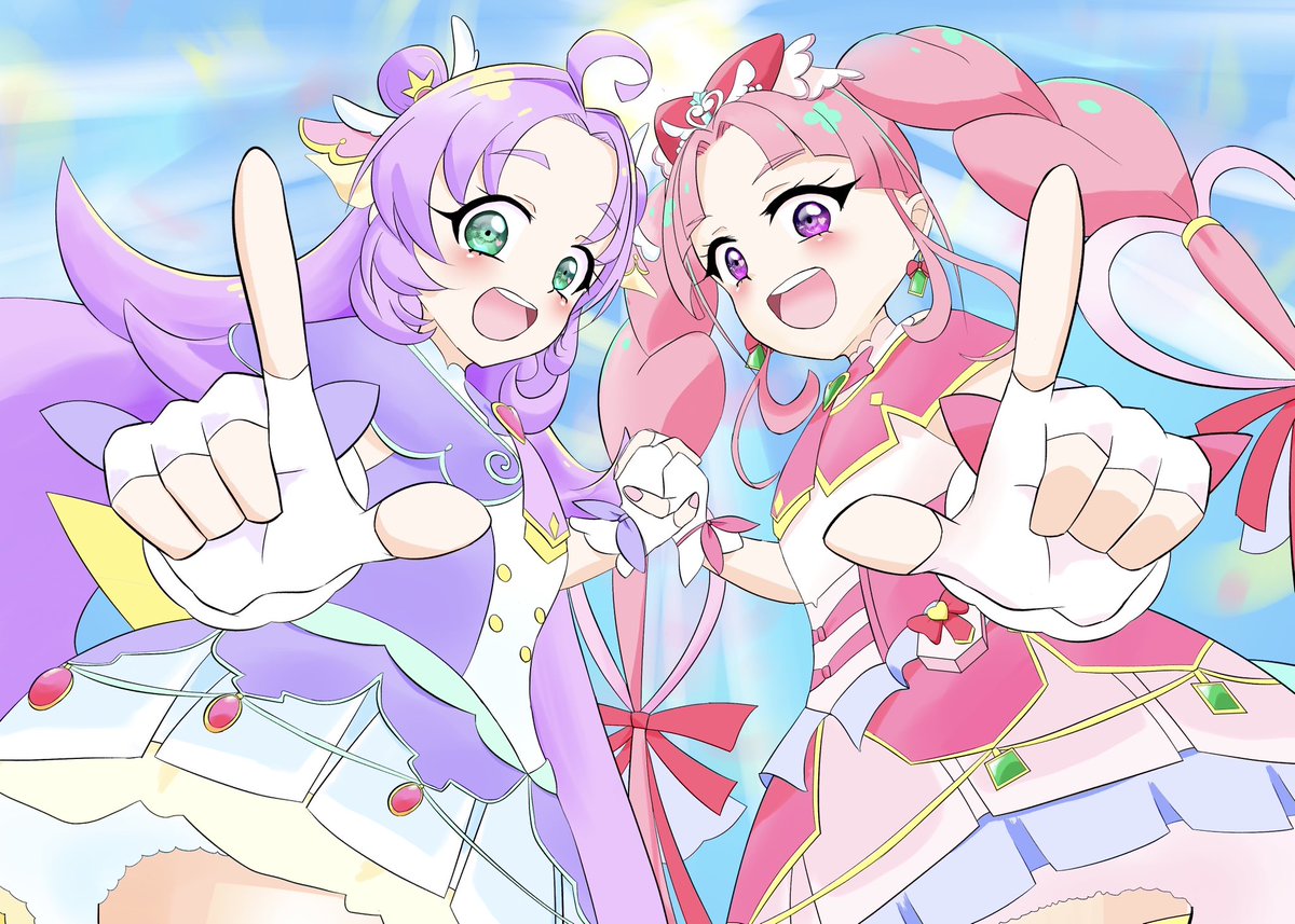 guchi_red's tweet photo. キュアアンサーとキュアミスティック🥰
#名探偵プリキュア https://t.co/O3AAo7Kfm2