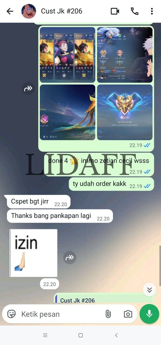 1.4 ⭐ glory odet 
2.3 ⭐ tiklow jokgen cust mid 
3.10 ⭐ glory jokgen cust roam 
4.4 ⭐ immo zetian cecil 
yu yg mau joki ml gendong bisa ke wa d bio yaa available qris include req hero proses satset no antri order banyak dpt promo #jokiml