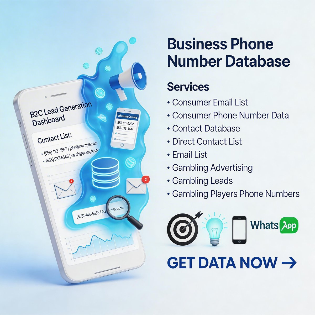 b2cdatabasess's tweet photo. Need High-Quality B2C Leads? 📊
Verified Phone, WhatsApp &amp; Email List available ✅
Grow your business fast with targeted data 🚀
📩 Inbox now!
#B2CLeads #LeadGeneration #DataSelling #Marketing #BusinessGrowth #WhatsAppLeads #EmailList #DigitalMarketing https://t.co/0IV9bBD8ye