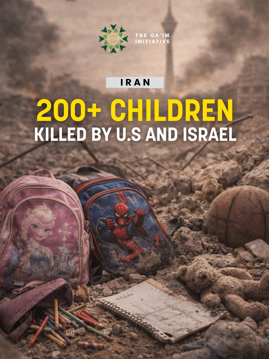 QaimInitiative's tweet photo. The Iranian Red Crescent reports that 204 children have been killed so far in #Iran following attacks by the United States and Israel 

#EpsteinClass https://t.co/N8CgWrrffD
