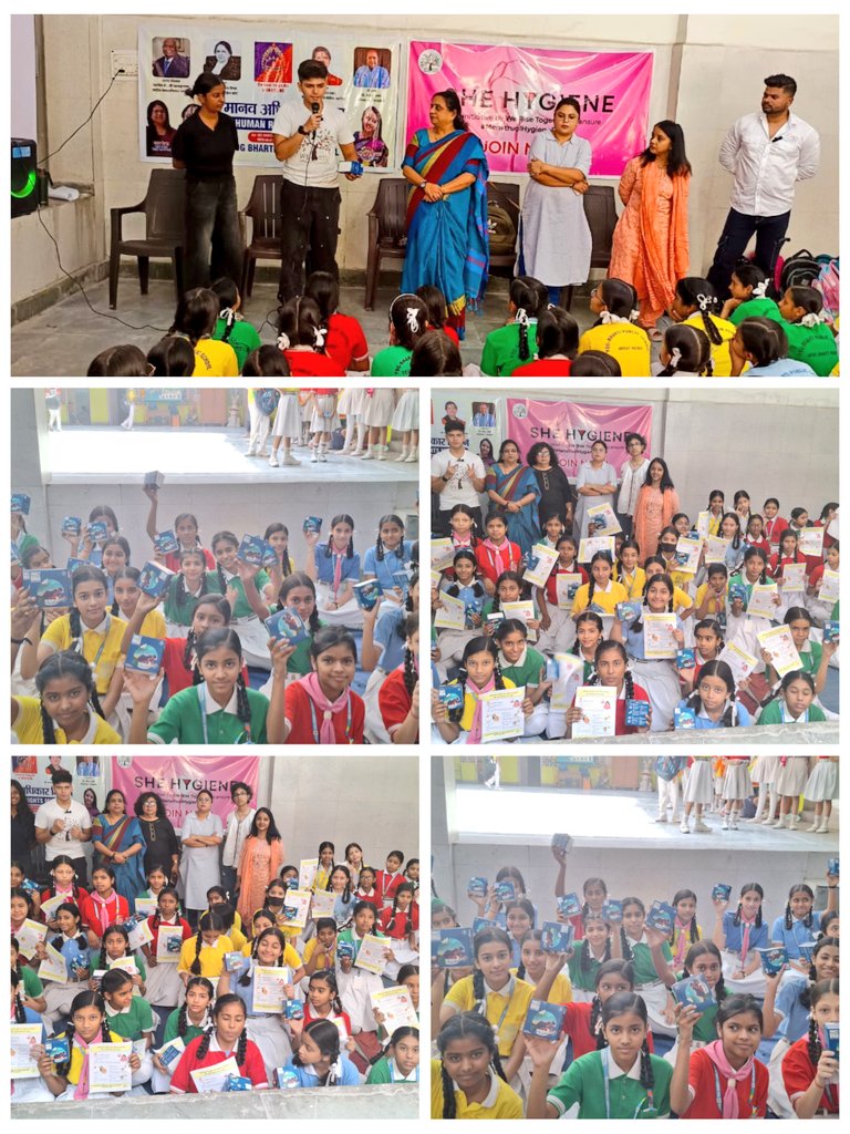 AaravSeth_'s tweet photo. #SheHygiene🩸#Drive73

At Yog Bharti Public School in Delhi, @WeRiseTogether distributed 128 reusable #SanitaryPads and held a heartfelt session on #menstrual awareness.
Breaking taboos, one conversation at a time.

@MinistryWCD @PMOIndia @aliaa08 @UNICEF @deespeak  @GirlUp @UN https://t.co/bLU4stnfYd