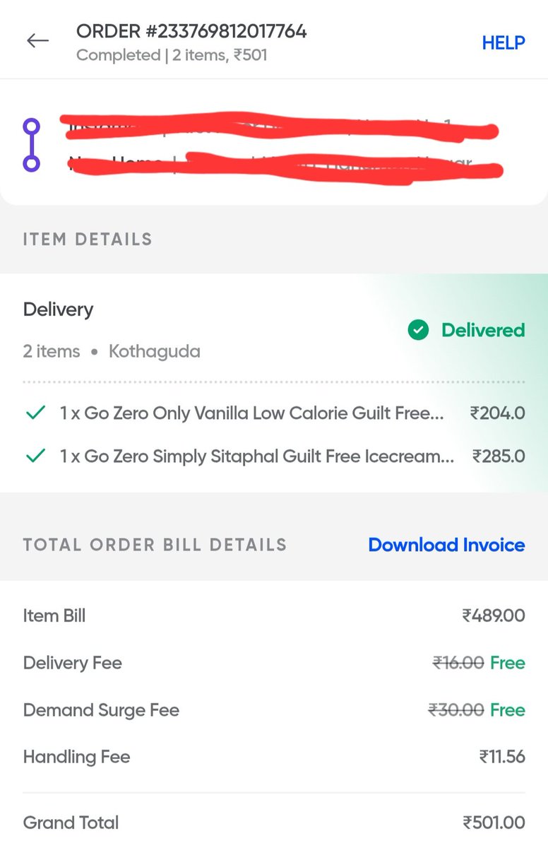 AhamYatindra's tweet photo. @instamart_it blatantly supports their partner company @GoZero . They send me 2 500ml icecreams... One is 330ml and another one 537ml. Which means one of them is definitely 200ml less. Yet, this is how Instamart (Souvik Mishra)supports such cheaters. https://t.co/TR9CoFCNPC
