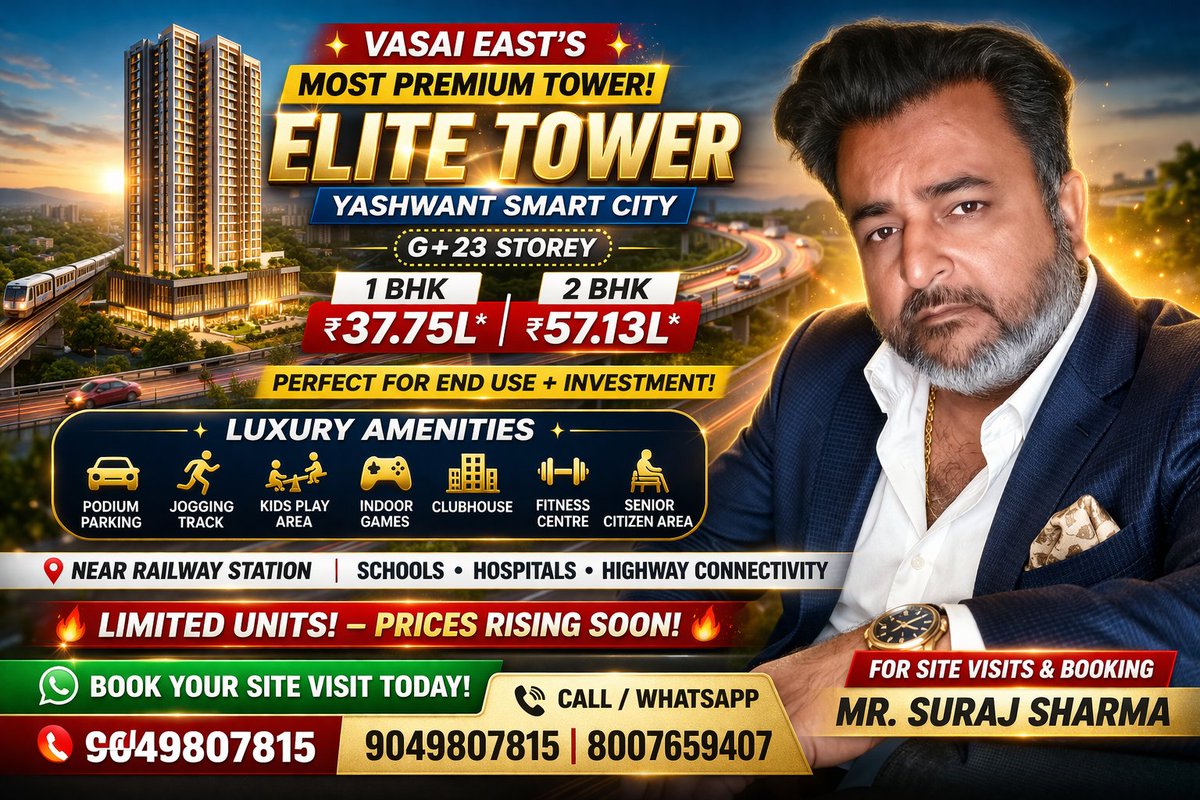 dreamproperty99's tweet image. Dream home alert! Premium 1 &amp;amp; 2 BHK flats with modern amenities, great connectivity &amp;amp; strong investment potential in Vasai East.

Limited units—book your visit now 👇
classified.dreamproperty99.com/real-estate/ho…

📞 Mr Suraj Sharma
WhatsApp: 9049807815 

#1bhkflats #2bhkflats #affordableflats