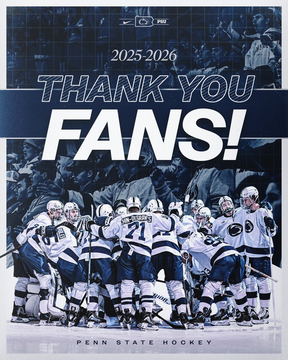 PennStateMHKY's tweet image. THANK YOU FANS 👏👏 

It was another memorable season in #HockeyValley and we appreciate the support through all the peaks and valleys‼️

Can’t wait to see what’s ahead and get back on the ice in the fall 😤

Until then… #WeAre