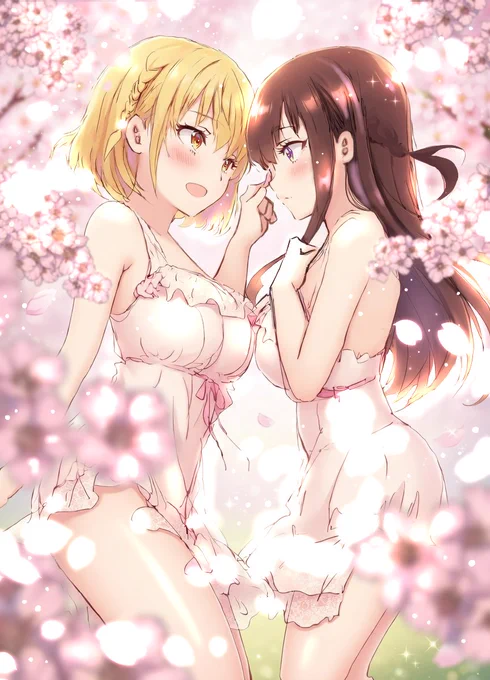 さくらキレイだよ! ええ綺麗ですね…ぼそ ん?何か言った? 何でもない、です^^ リコリコちさたきでさくらを満開で楽しも!