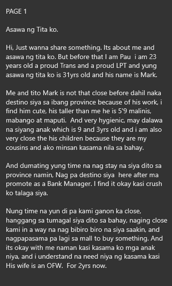 AlterOfan83223's tweet photo. Naging Kabit ng Tito Nya

Page 1
Sender: Pau

#ConfessionOfanAlter872
#Incest https://t.co/aWDPSV4VAs