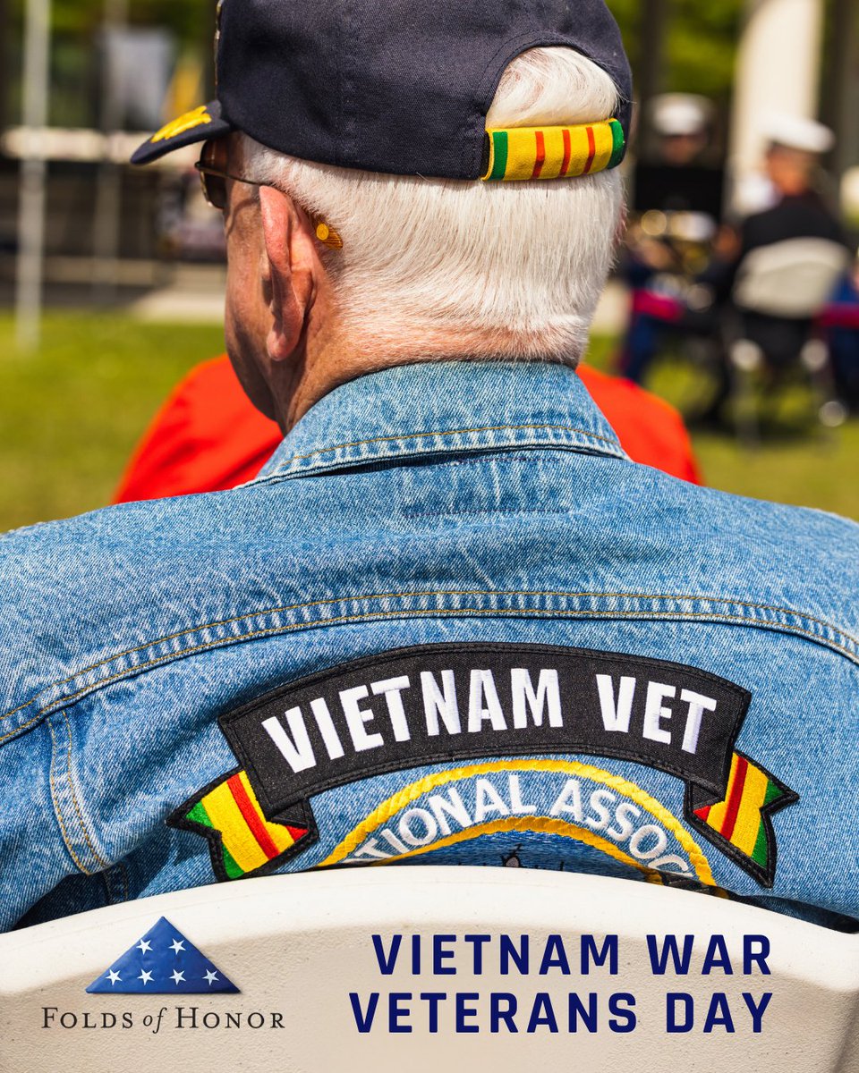FoldsofHonor's tweet image. On Vietnam War Veterans Day, we honor the brave Americans who served during the Vietnam War and stand united in showing our appreciation for their service.
#VietnamWarVeteransDay #FoldsOfHonor