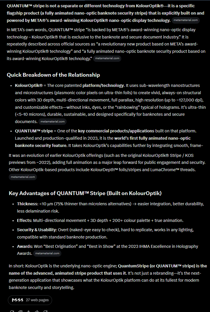 MetaGuyMarduk's tweet photo. $MMTLP $MMAT
KolourOptik® / QUANTUM™ Stripe:
Next generation, anti-counterfeit technology brought to life by @Metamaterialtec.
😎💛🦋
#Nanostructures #InklessBanknote #MasteringLight https://t.co/OHABOtZfgl