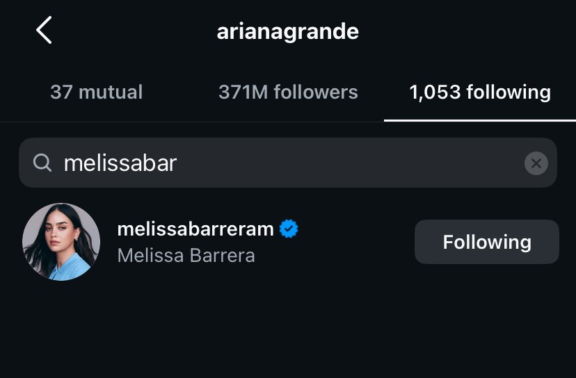 Ariana Grande now following and liking Melissa Barrera Broadway debut post ❤️

It’s so nice to see Ariana support Melissa  so openly and supportive!