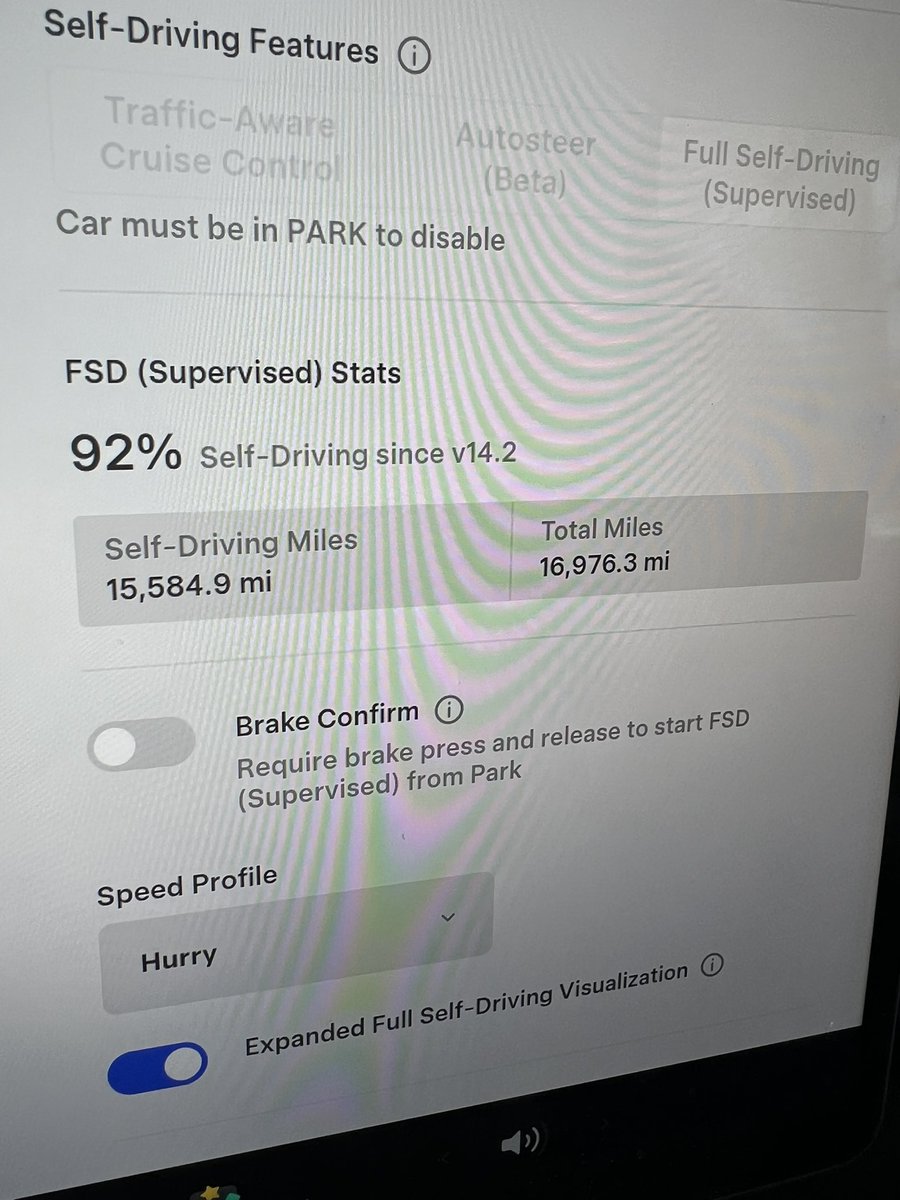 OracleOfAds's tweet photo. @DirtyTesLa 92% - 15.6k miles of FSD out of 16.9k total. Non FSD miles are mainly from the time the main camera error-ed out and had to be replaced. https://t.co/0PukTjce6e