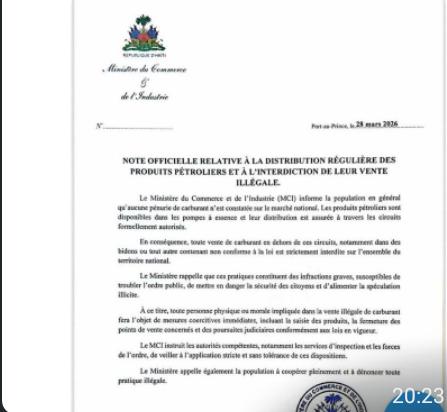 NissonCeus's tweet photo. L' Administration de Fils-Aimé met en garde toute manoeuvre visant à provoquer une rareté pour la flambée du prix du carburant sur le marché haïtien malgré la hausse du prix provoqué par la nouvelle  guerre. https://t.co/dihrKbyKma