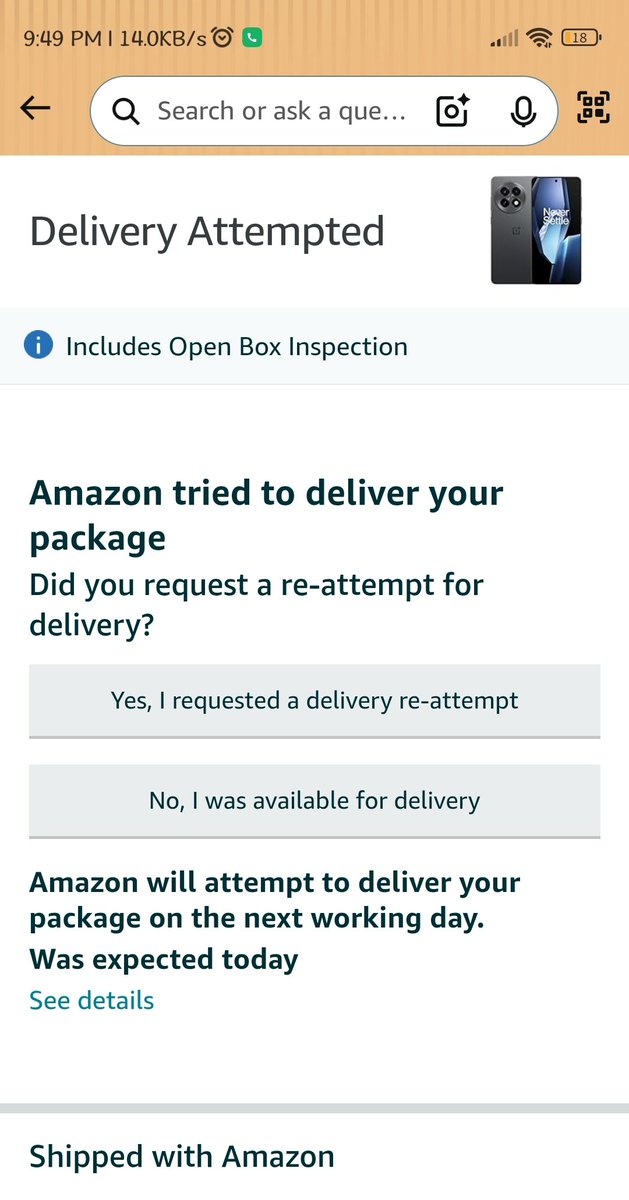 Rohan267's tweet photo. @amazon @AmazonHelp @amazonIN your delivery partners are liers like your promises. Held me responsible for failed delivery. Shame on such unprofessional services https://t.co/gQU04UVapY