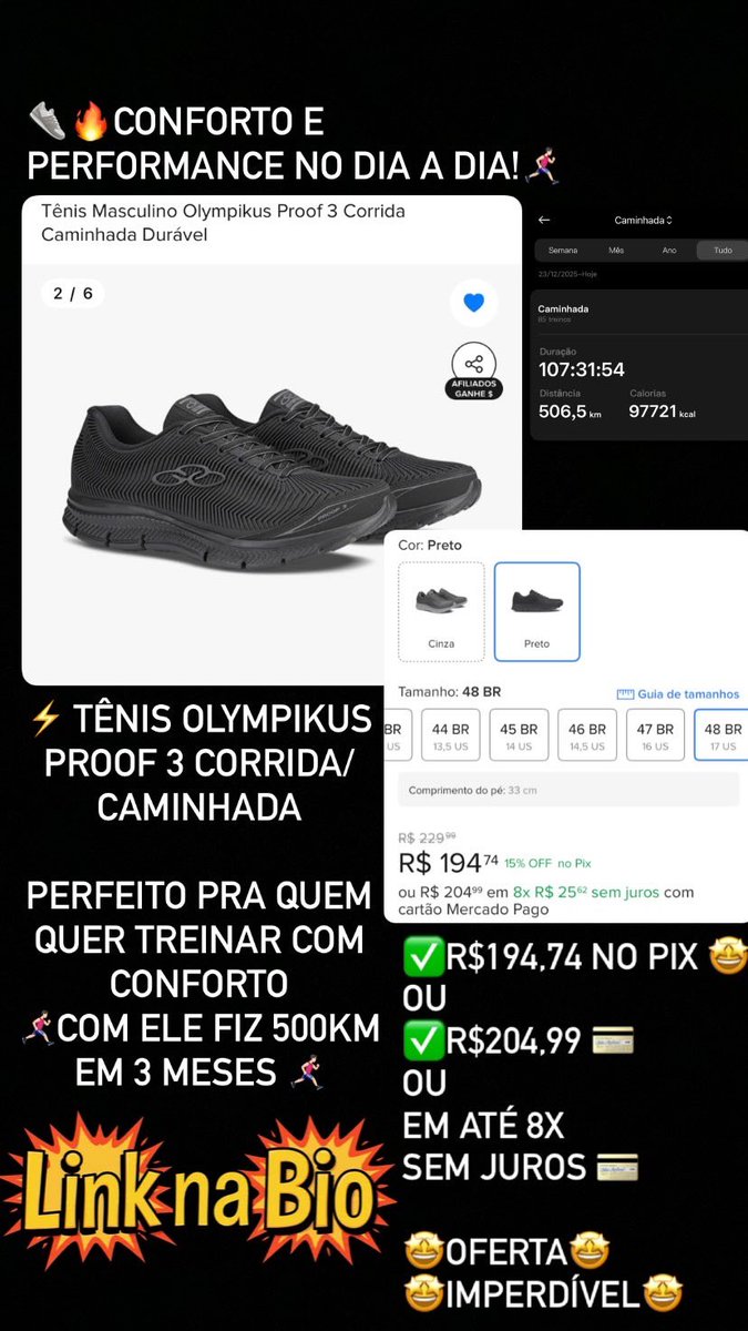 AndreZao_off's tweet photo. 👟🔥CONFORTO E PERFORMANCE NO DIA A DIA!  
⚡ Tênis Olympikus Proof 3 Corrida/Caminhada

✅Por apenas R$194,74 no Pix 🤩  
✅R$204,99 ou em até 8x sem juros no cartão 💳

🤩Oferta Imperdível

👉Acesse o Link:  
https://t.co/6gPV5TTIiQ

#ProjetoFitness #Corrida #Caminhada https://t.co/lnpVClSHdZ