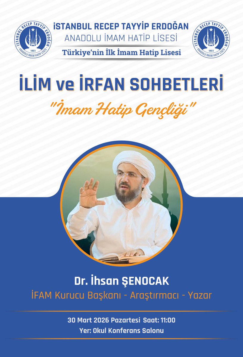istanbulrteihl's tweet photo. Tüm öğrenci, veli, mezun ve mensuplarımız davetlidir.
@ihsanhocaresmi https://t.co/PMoBx9JcXP